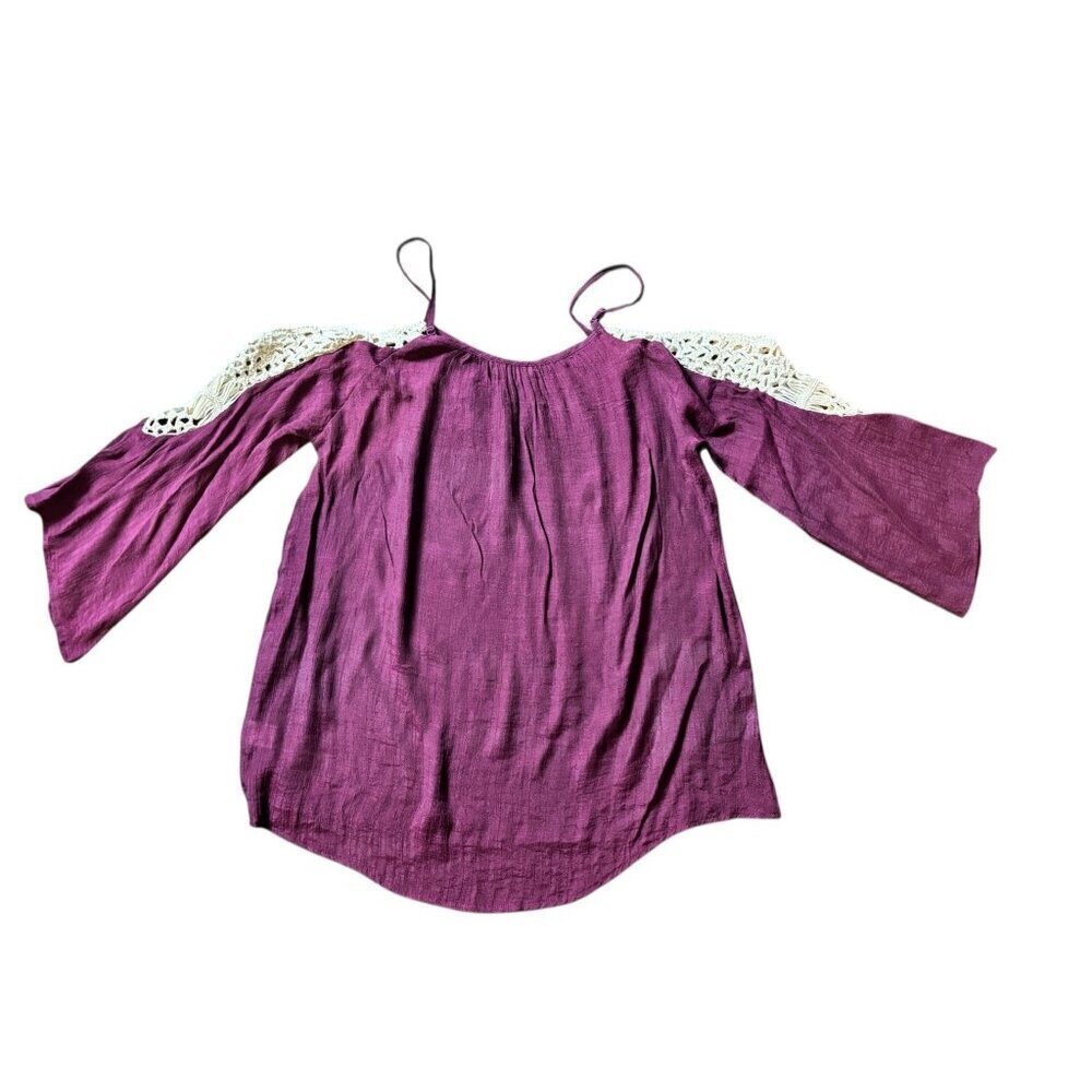 Umgee Women’s Burgundy Cold Shoulder Top